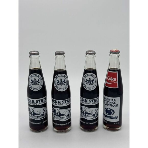 Coca Cola Bottle - 1982 & 1986 Penn State National Champions - 10 fl oz Coke Lot - Picture 1 of 6